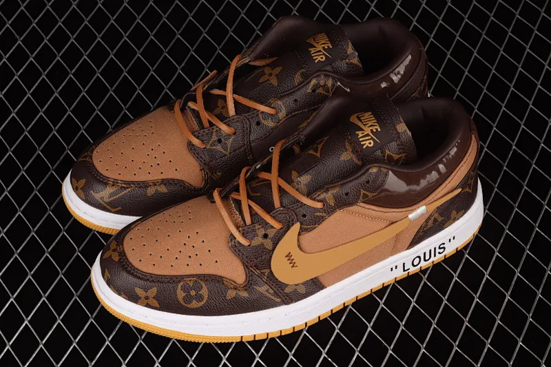 All Categories Air Jordan Jordan Series Basketball Shoes Air Jordan 1 Low Air Jordan 1 AJ1 Joe 1 Donkey Brand Co-branded Customized Low-top Basketball Shoes 554724-555